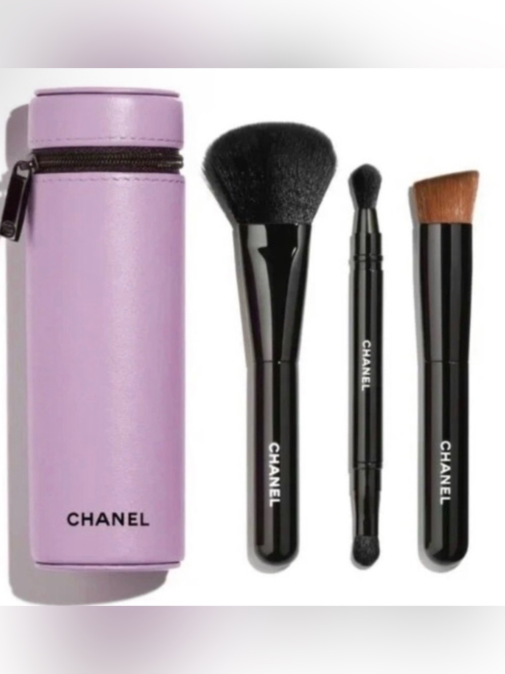 CHANEL Lavender Brush Set with Case